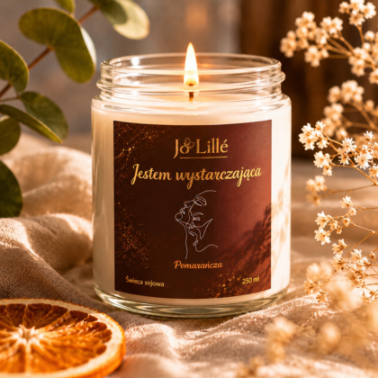 Jestem Wystarczająca – Naturalna Świeca Sojowa Pomarańcza 250 ml