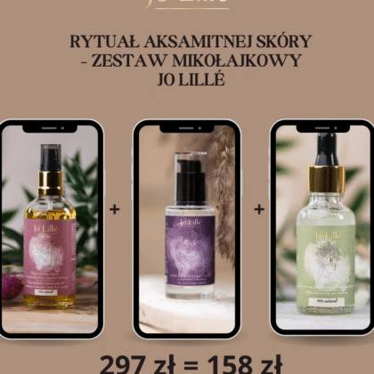 Zestaw zimowej pielęgnacji Jo Lillé: hydrofilny olejek, esencja nawilżająca i krem głęboko nawilżający